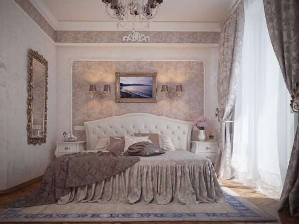 Интерьер спальни в классическом стиле 
