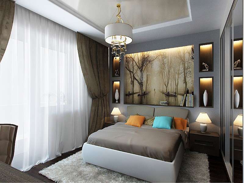 Stvarni dizajn spavaće sobe 13 m²: fotografija i 3 važna elementa