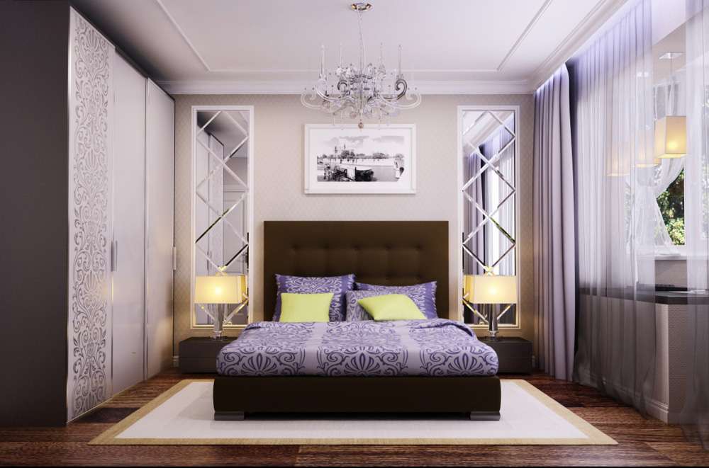 Дизайн спальни 12 кв. м в современном стиле. Фото