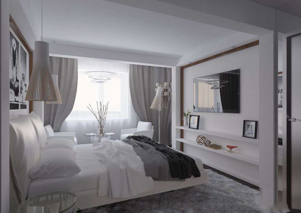 Дизайн спальни гостиной 20 кв м в современном стиле фото