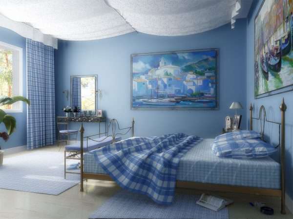 Морской стиль в дизайне спальни