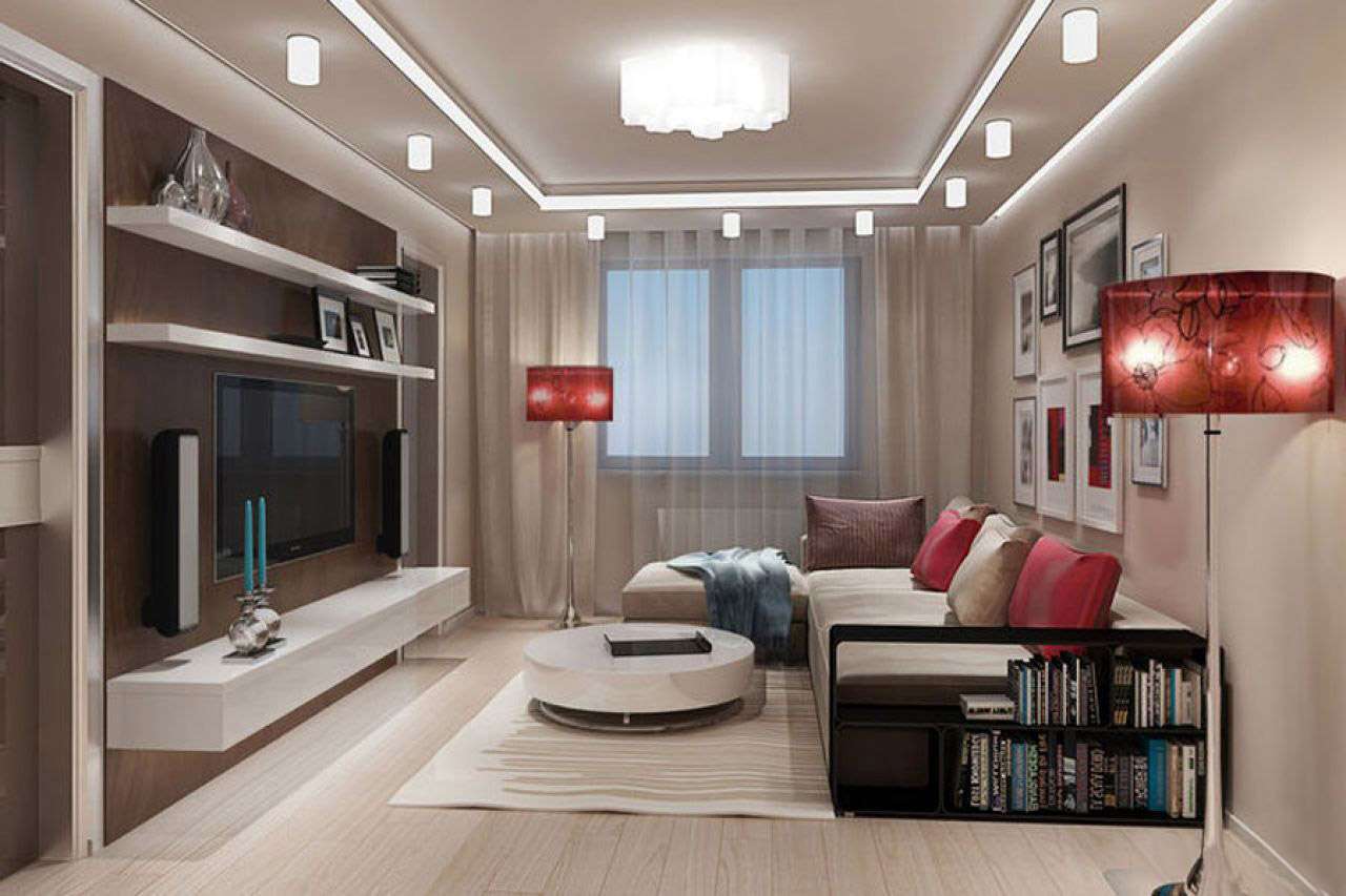 Дизайн спальни 12 м с диваном