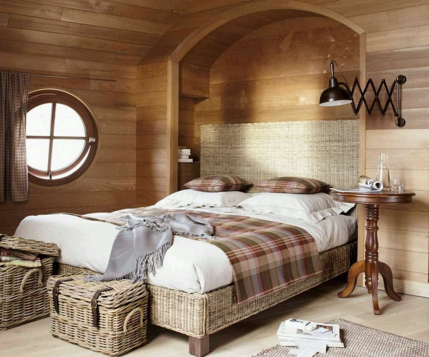 Спальня в стиле плетеной мебели