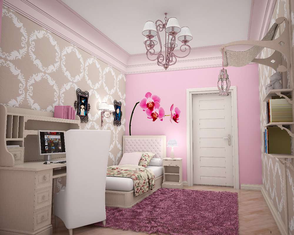 Дизайн интерьера комнаты для молодой девушки