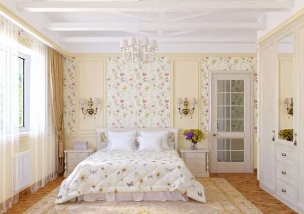 Цветы в интерьере спальни в стиле прованс