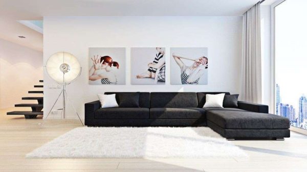 картинки на стенах гостиной в стиле минимализм
