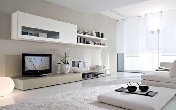 белая модульная мебель для гостиной