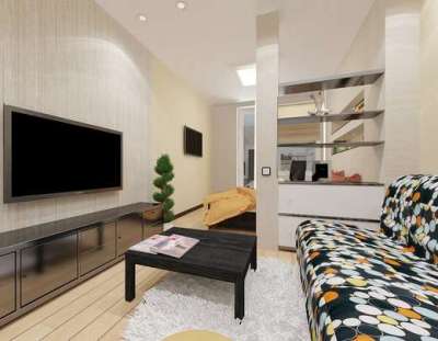 простая мебель в интерьере гостиной эконом класса