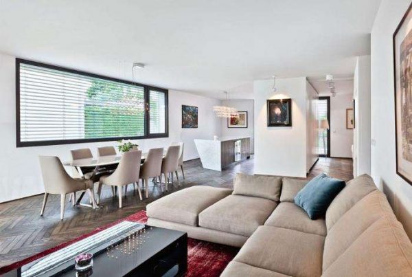 зонирование мебелью в совмещённой кухне гостиной 20 кв. метров