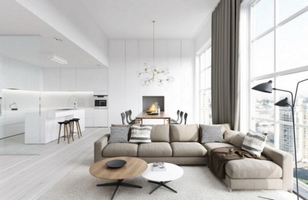 мебель в минималистическом стиле для современной гостиной
