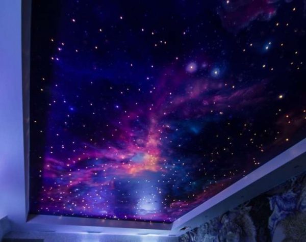 натяжной потолок в гостиной звёздное небо