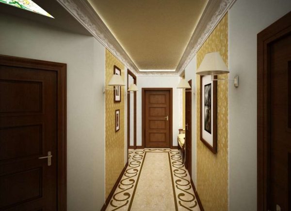 песочный цвет стен в коридоре панельного дома
