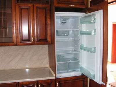встраиваемый холодильник на кухне