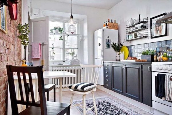 кухня в скандинавском стиле без верхних шкафов
