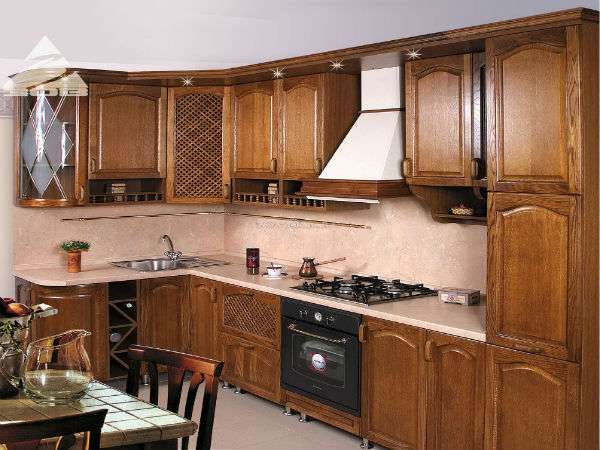 деревянная угловая кухня 