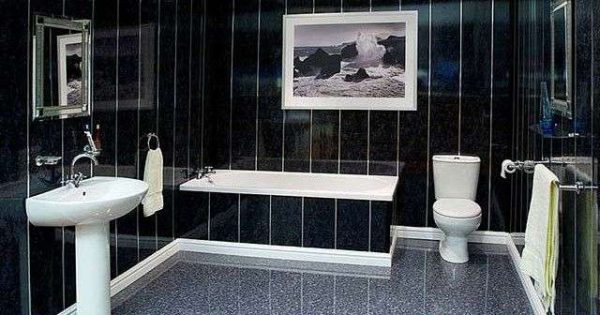 интерьер ванной в хрущёвке с чёрной плиткой