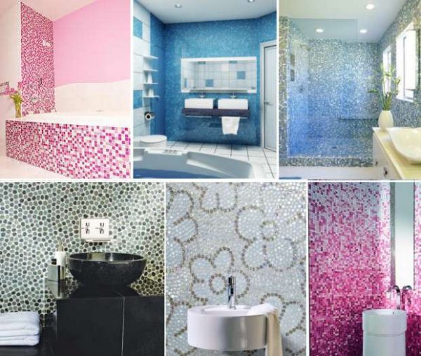 виды мозаики для отделки ванных комнат
