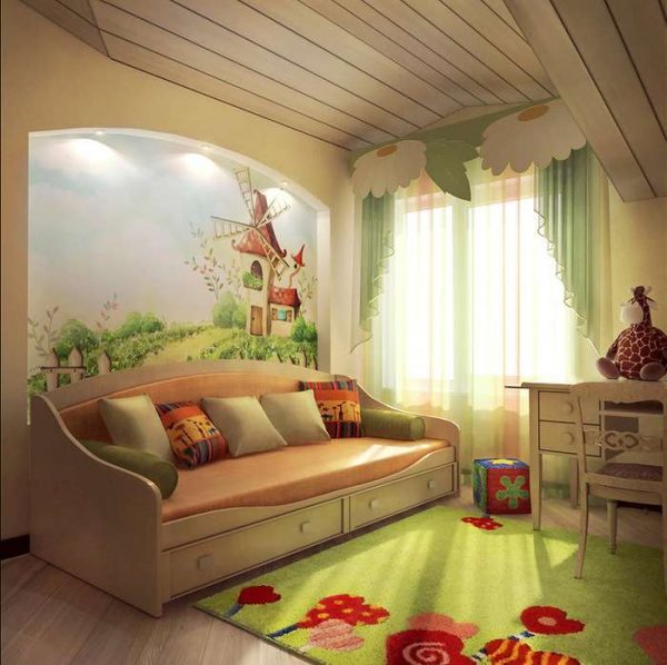 яркий ковёр для детской комнаты девочки