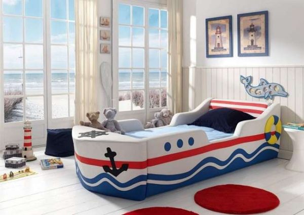 коврики в интерьере детской комнаты мальчика в морском стиле