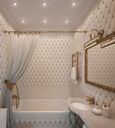 классический интерьер небольшой ванной комнаты