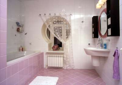 фиолетовая плитка в ванной комнате своими руками