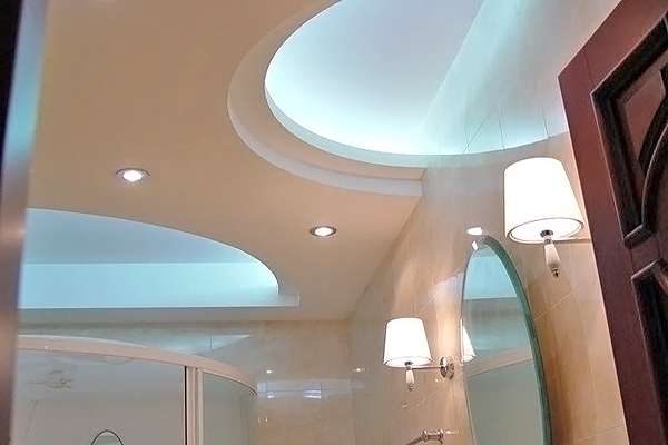гипсокартонный потолок в ванной