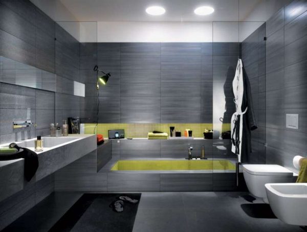 дизайн ванной комнаты с кафелем