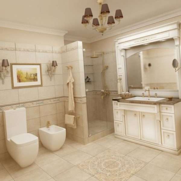классический интерьер ванной комнаты