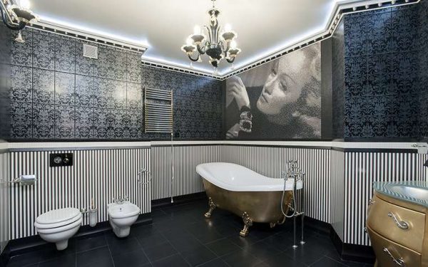 плитка в ванной комнате в стиле классика