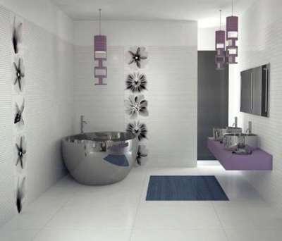 интерьер ванной комнаты в стиле хай тек
