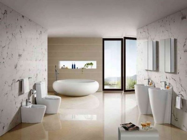 современная ванная комната в стиле хай тек