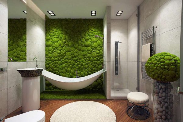 современная ванная комната в эко стиле 