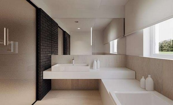 интерьер ванной комнаты в стиле минимализм