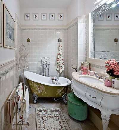 интерьер ванной комнаты в стиле прованс