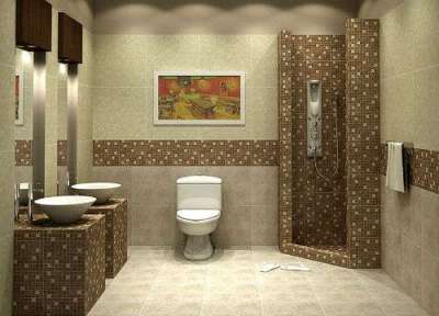интерьер ванной комнаты с мозаикой