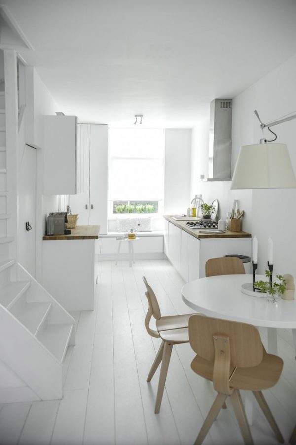 белая кухня минимализм