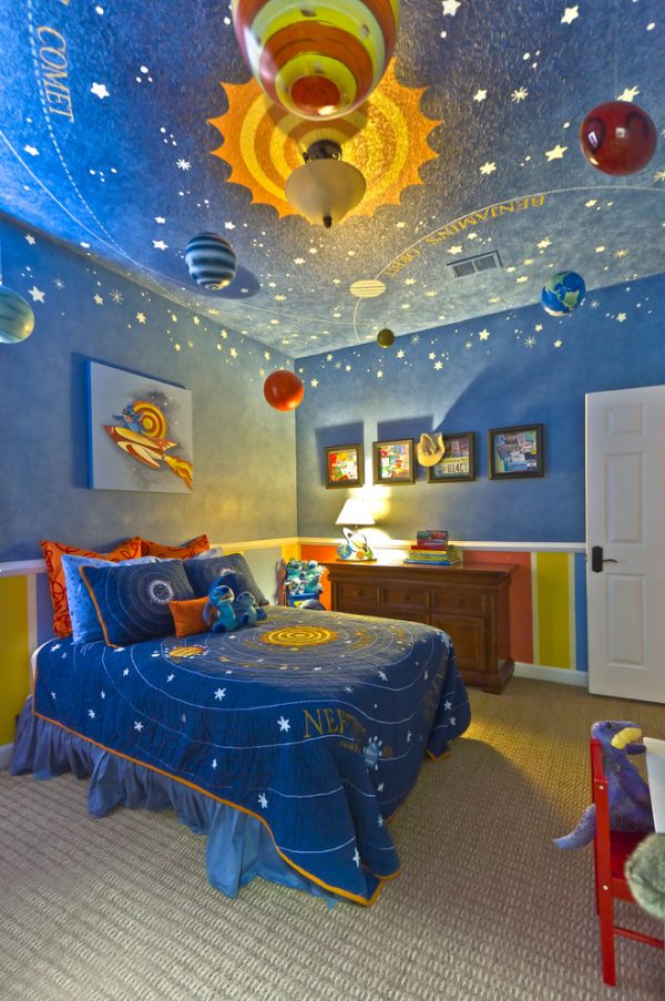 потолок космос в детской комнате
