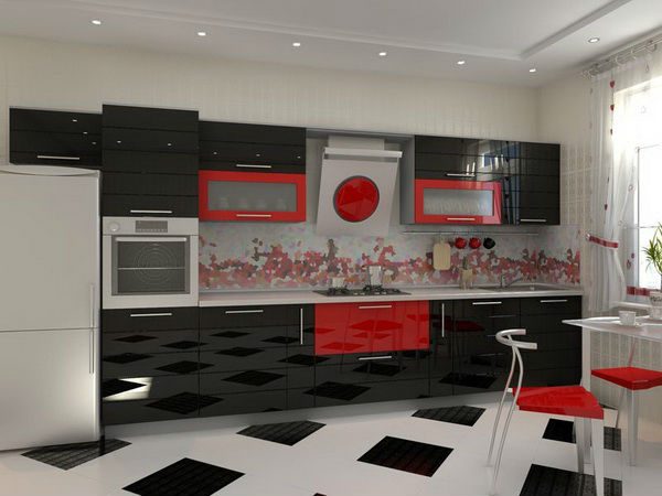 чёрный и красный на кухне